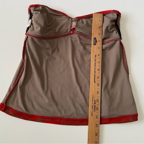 Massimo Womens Tankini Swimwear Strapless Tiger Striped Brown Red Size S - Picture 6 of 13